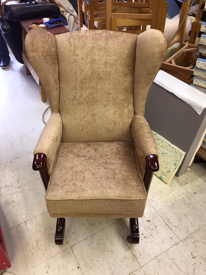 lounge chair with gold material