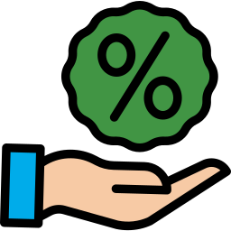 Hand holding a percent sign