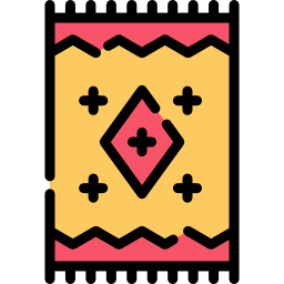 Rug icon with yellow and red textile